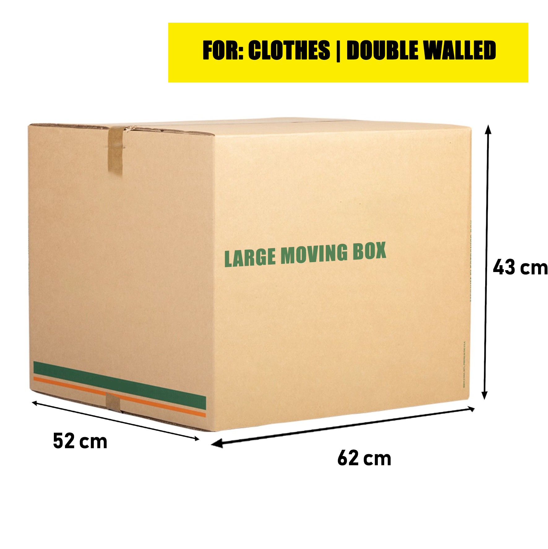 Large Moving Box - 62x52x43 cms (Used Condition)